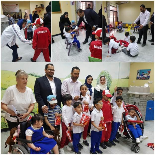 Al Hilal Team with the students of the Friendship Society for the Blind